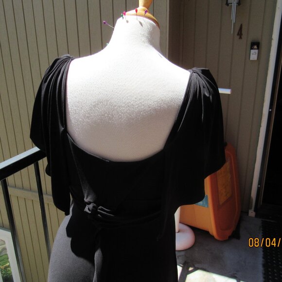 #398 NEW WOMEN'S LONG BLACK DRESS BY GLAMOROSA  (SIZE 12US / 16UK) - Picture 3 of 3